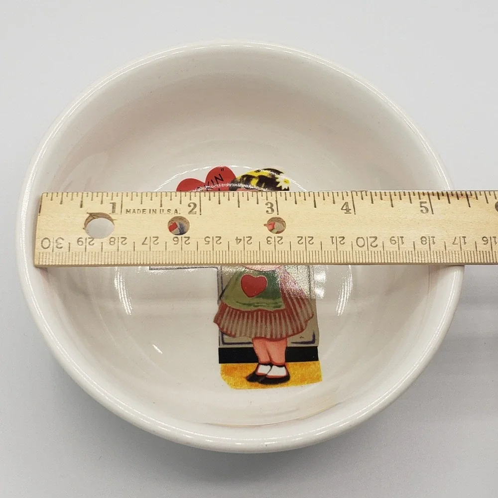 Vintage Valentine's Y2K Rosanna Studio Kitschy Retro Girl Baking Stoneware Bowl‎